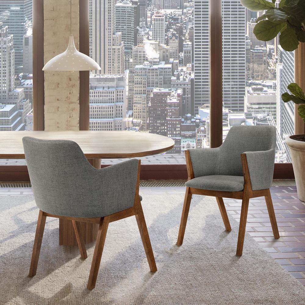 Armen Living - Renzo Charcoal Fabric and Walnut Wood Dining Side Chairs (Set of 2) - LCRESIWACH veiw 8