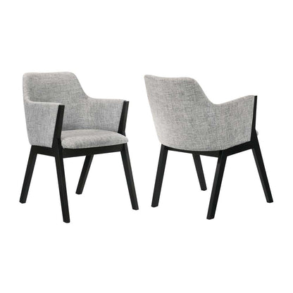 Armen Living - Renzo Light Gray Fabric and Black Wood Dining Side Chairs (Set of 2) - LCRESIBLGR veiw 1