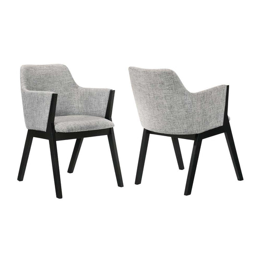 Armen Living - Renzo Light Gray Fabric and Black Wood Dining Side Chairs (Set of 2) - LCRESIBLGR veiw 1