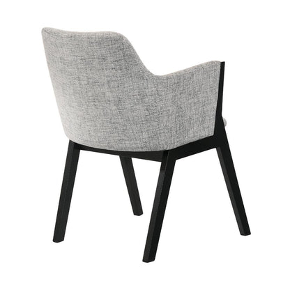 Armen Living - Renzo Light Gray Fabric and Black Wood Dining Side Chairs (Set of 2) - LCRESIBLGR veiw 4