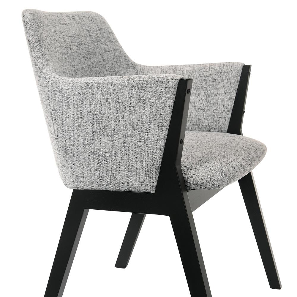 Armen Living - Renzo Light Gray Fabric and Black Wood Dining Side Chairs (Set of 2) - LCRESIBLGR veiw 5