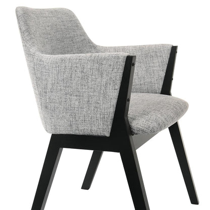 Armen Living - Renzo Light Gray Fabric and Black Wood Dining Side Chairs (Set of 2) - LCRESIBLGR veiw 5