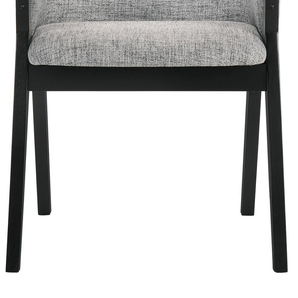 Armen Living - Renzo Light Gray Fabric and Black Wood Dining Side Chairs (Set of 2) - LCRESIBLGR veiw 7