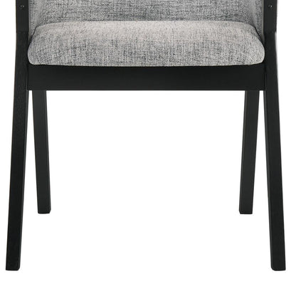 Armen Living - Renzo Light Gray Fabric and Black Wood Dining Side Chairs (Set of 2) - LCRESIBLGR veiw 7