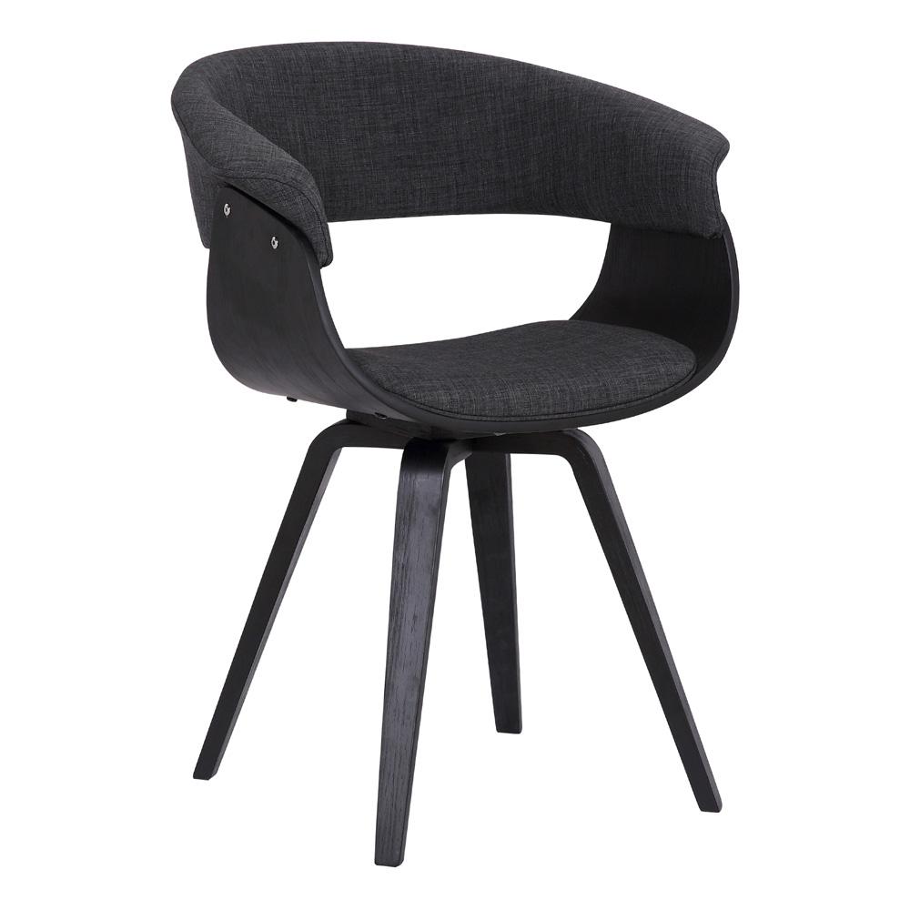 Armen Living - Summer Contemporary Dining Chair in Black Brush Wood Finish and Charcoal Fabric - LCSUCHBLCH veiw 1