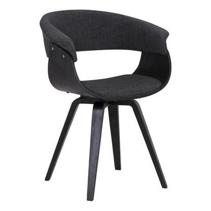 Armen Living - Summer Contemporary Dining Chair in Black Brush Wood Finish and Charcoal Fabric - LCSUCHBLCH veiw 1