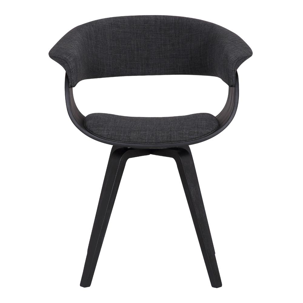 Armen Living - Summer Contemporary Dining Chair in Black Brush Wood Finish and Charcoal Fabric - LCSUCHBLCH veiw 2