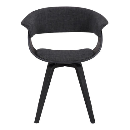 Armen Living - Summer Contemporary Dining Chair in Black Brush Wood Finish and Charcoal Fabric - LCSUCHBLCH veiw 2