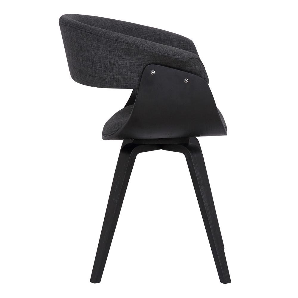 Armen Living - Summer Contemporary Dining Chair in Black Brush Wood Finish and Charcoal Fabric - LCSUCHBLCH veiw 3