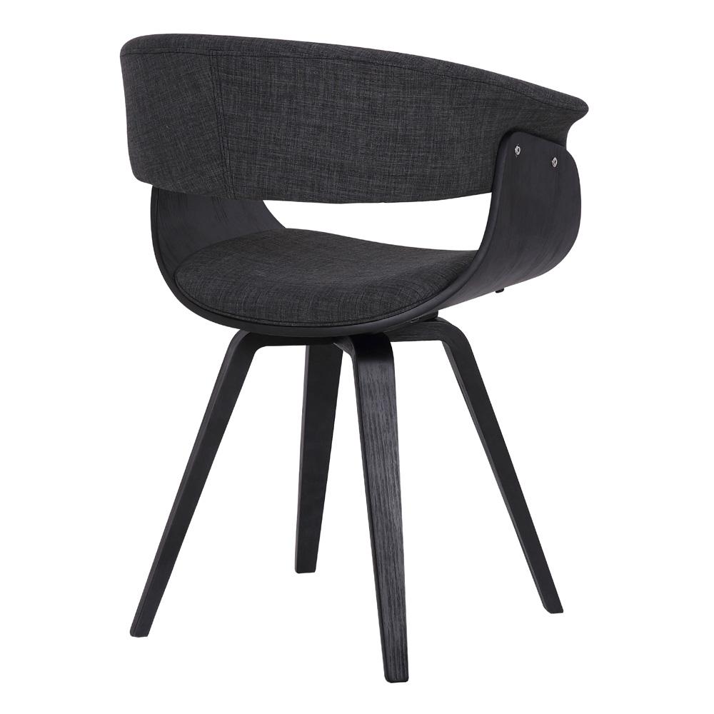 Armen Living - Summer Contemporary Dining Chair in Black Brush Wood Finish and Charcoal Fabric - LCSUCHBLCH veiw 4