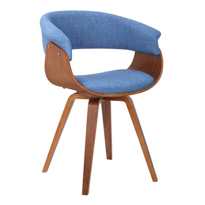 Armen Living - Summer Mid-Century Chair in Blue Fabric with Walnut Wood Finish - LCSUCHBLUE veiw 1