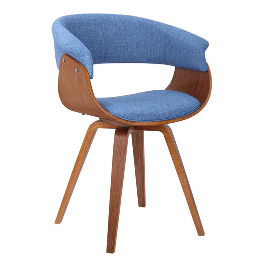 Armen Living - Summer Mid-Century Chair in Blue Fabric with Walnut Wood Finish - LCSUCHBLUE veiw 1