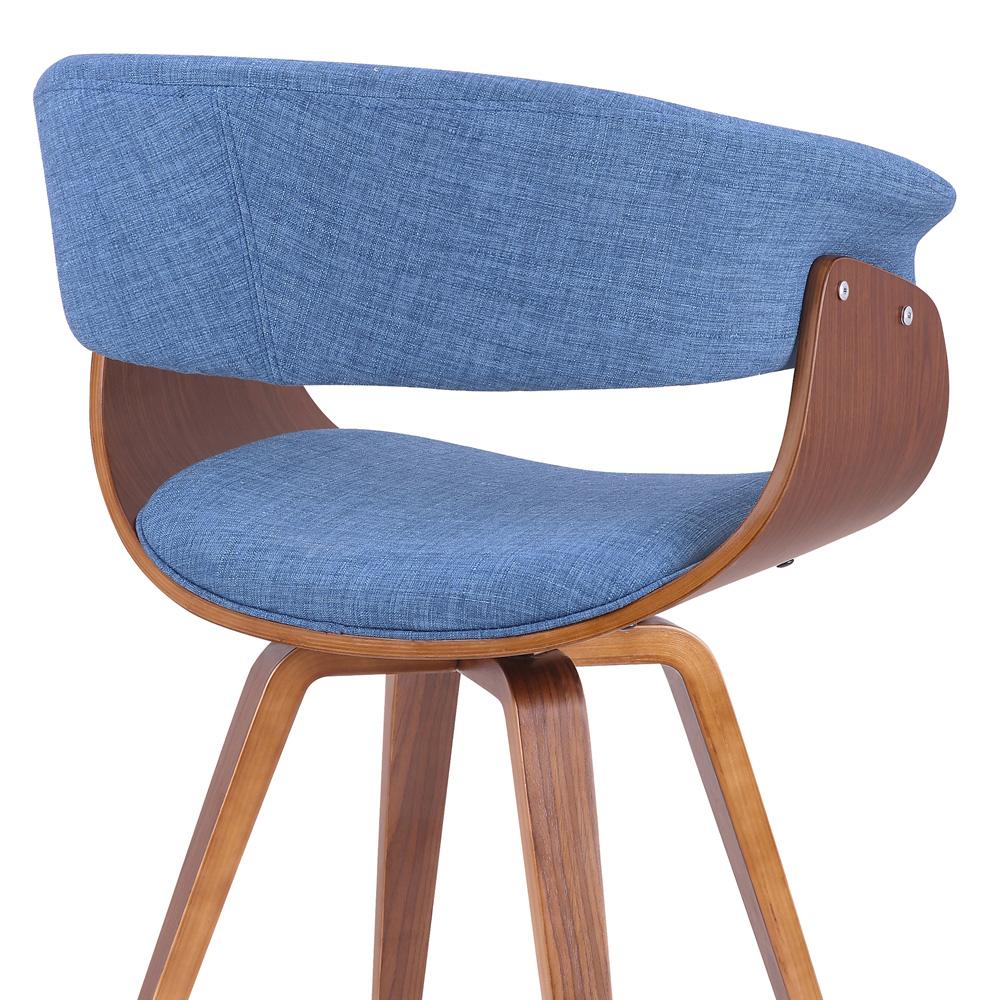 Armen Living - Summer Mid-Century Chair in Blue Fabric with Walnut Wood Finish - LCSUCHBLUE veiw 3