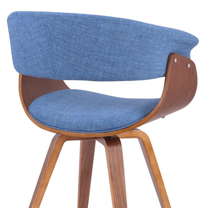 Armen Living - Summer Mid-Century Chair in Blue Fabric with Walnut Wood Finish - LCSUCHBLUE veiw 3