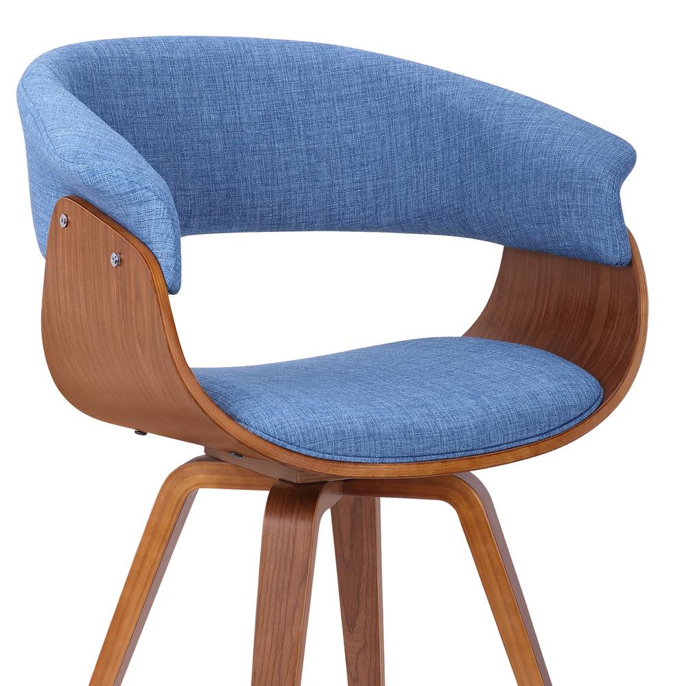 Armen Living - Summer Mid-Century Chair in Blue Fabric with Walnut Wood Finish - LCSUCHBLUE veiw 4