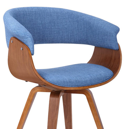 Armen Living - Summer Mid-Century Chair in Blue Fabric with Walnut Wood Finish - LCSUCHBLUE veiw 4