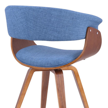 Armen Living - Summer Mid-Century Chair in Blue Fabric with Walnut Wood Finish - LCSUCHBLUE veiw 5
