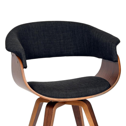 Armen Living - Summer Modern Chair In Charcoal Fabric and Walnut Wood - LCSUCHWACH veiw 2