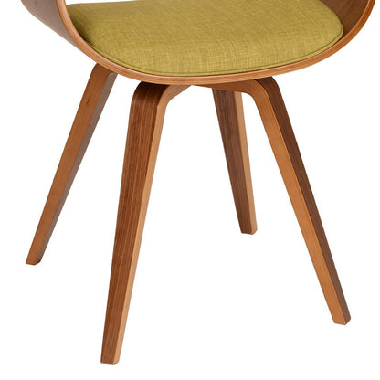 Armen Living - Summer Modern Chair In Green Fabric and Walnut Wood - LCSUCHWAGR veiw 3