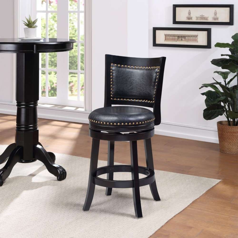 Boraam - 24in Bristol Swivel Stool in Black - 42524 veiw 2