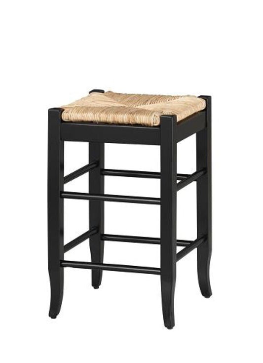 Boraam - 24in Sq Rush Stool in Black - 94924 veiw 1