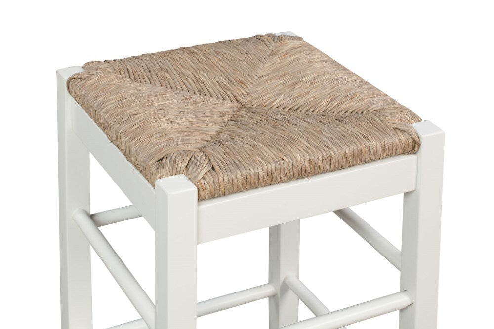 Boraam - 24in Sq Rush Stool in White - 94324 veiw 2