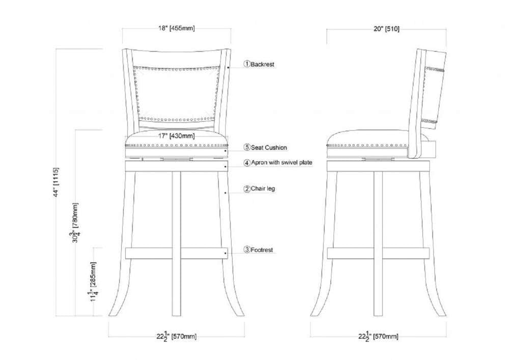 Boraam - 29in Bristol Swivel Stool in Cherry - 42929 veiw 3