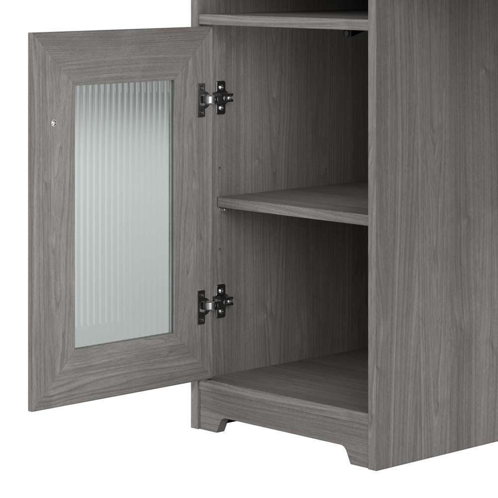 Bush Furniture - Cabot 60W L Shaped Computer Desk with Hutch in Modern Gray - CAB001MG veiw 8