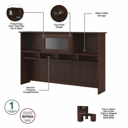 Bush Furniture - Cabot 60W L Shaped Computer Desk with Hutch in Modern Walnut - CAB001MW veiw 4