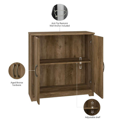 Bush Furniture - Cabot Small Bathroom Storage Cabinet with Doors in Reclaimed Pine - WC31598-Z1 veiw 3