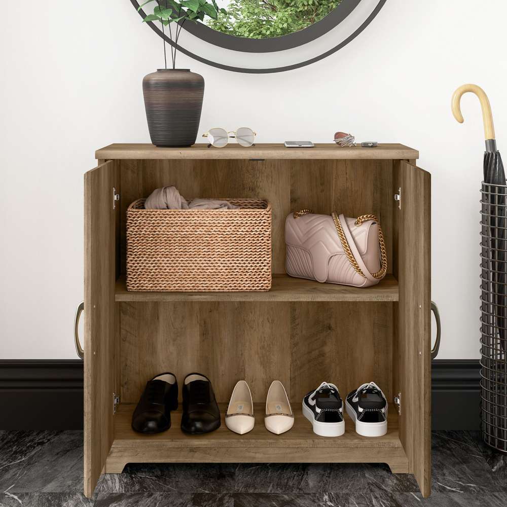 Bush Furniture - Cabot Small Entryway Cabinet with Doors in Reclaimed Pine - WC31598-Z veiw 7