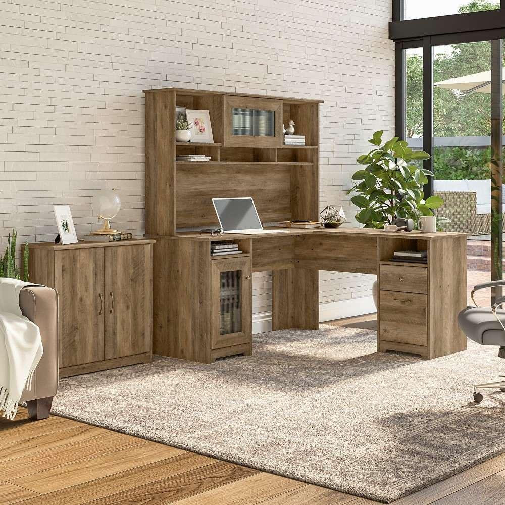 Bush Furniture - Cabot Small Storage Cabinet with Doors in Reclaimed Pine - WC31598 veiw 3