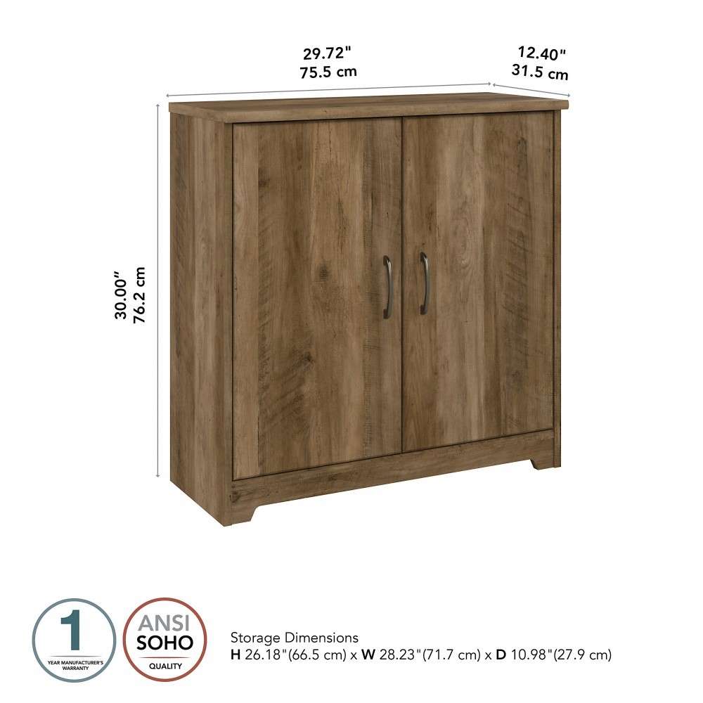 Bush Furniture - Cabot Small Storage Cabinet with Doors in Reclaimed Pine - WC31598 veiw 6
