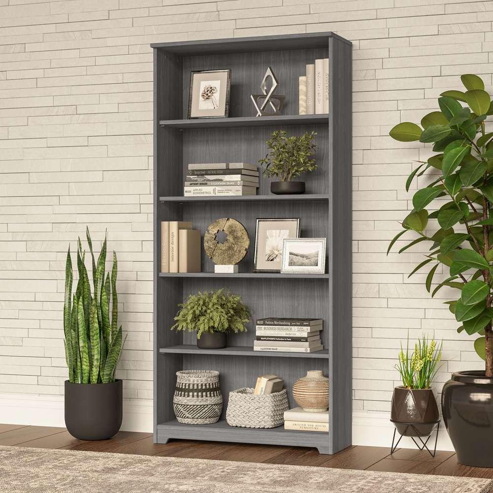 Bush Furniture - Cabot Tall 5 Shelf Bookcase in Modern Gray - WC31366 veiw 8