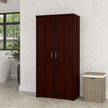 Bush Furniture - Cabot Tall Bathroom Storage Cabinet with Doors in Harvest Cherry - WC31499-Z1 veiw 2