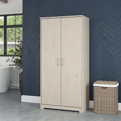 Bush Furniture - Cabot Tall Bathroom Storage Cabinet with Doors in Linen White Oak - WC31199-Z1 veiw 2