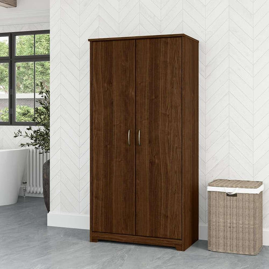 Bush Furniture - Cabot Tall Bathroom Storage Cabinet with Doors in Modern Walnut - WC31099-Z1 veiw 2