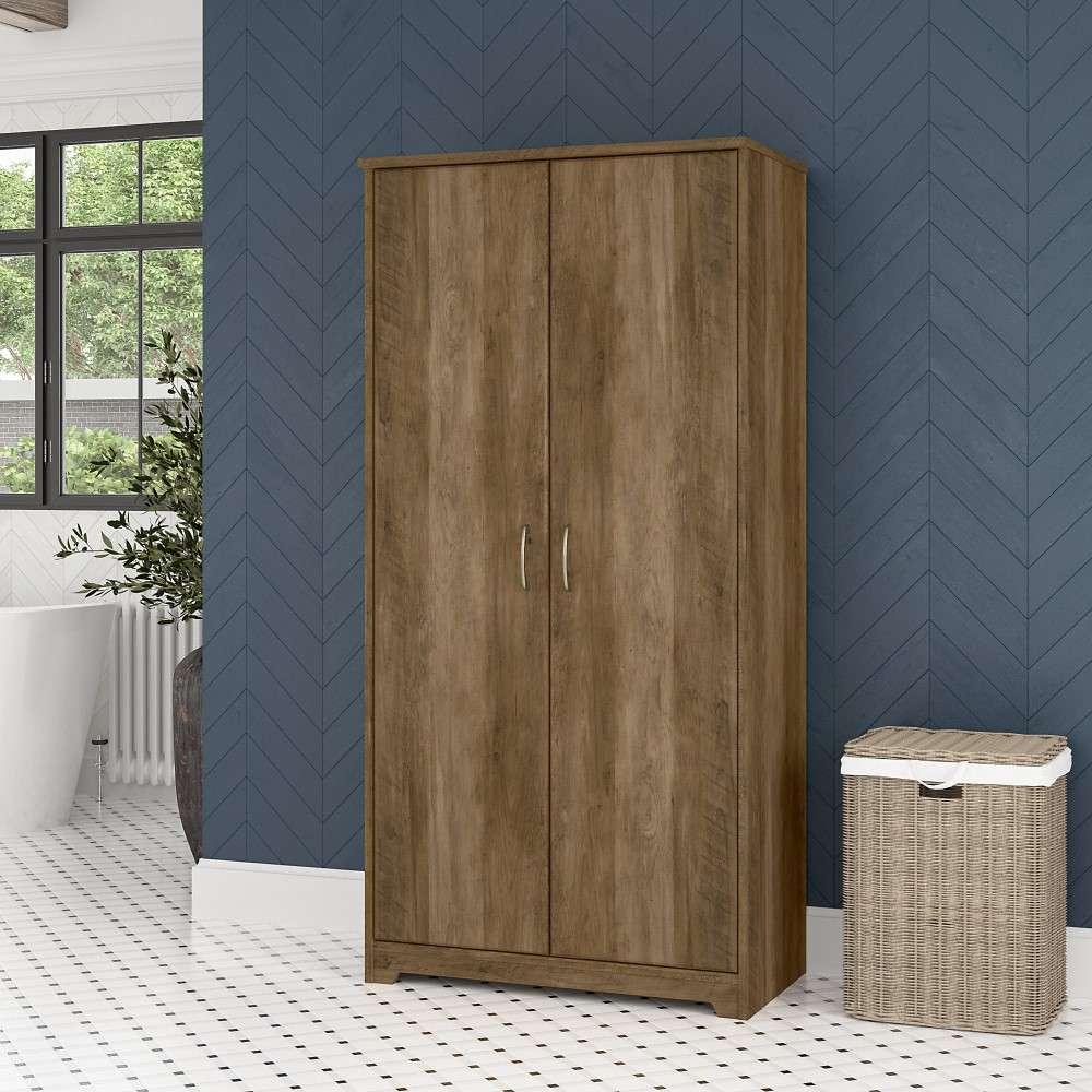 Bush Furniture - Cabot Tall Bathroom Storage Cabinet with Doors in Reclaimed Pine - WC31599-Z1 veiw 2