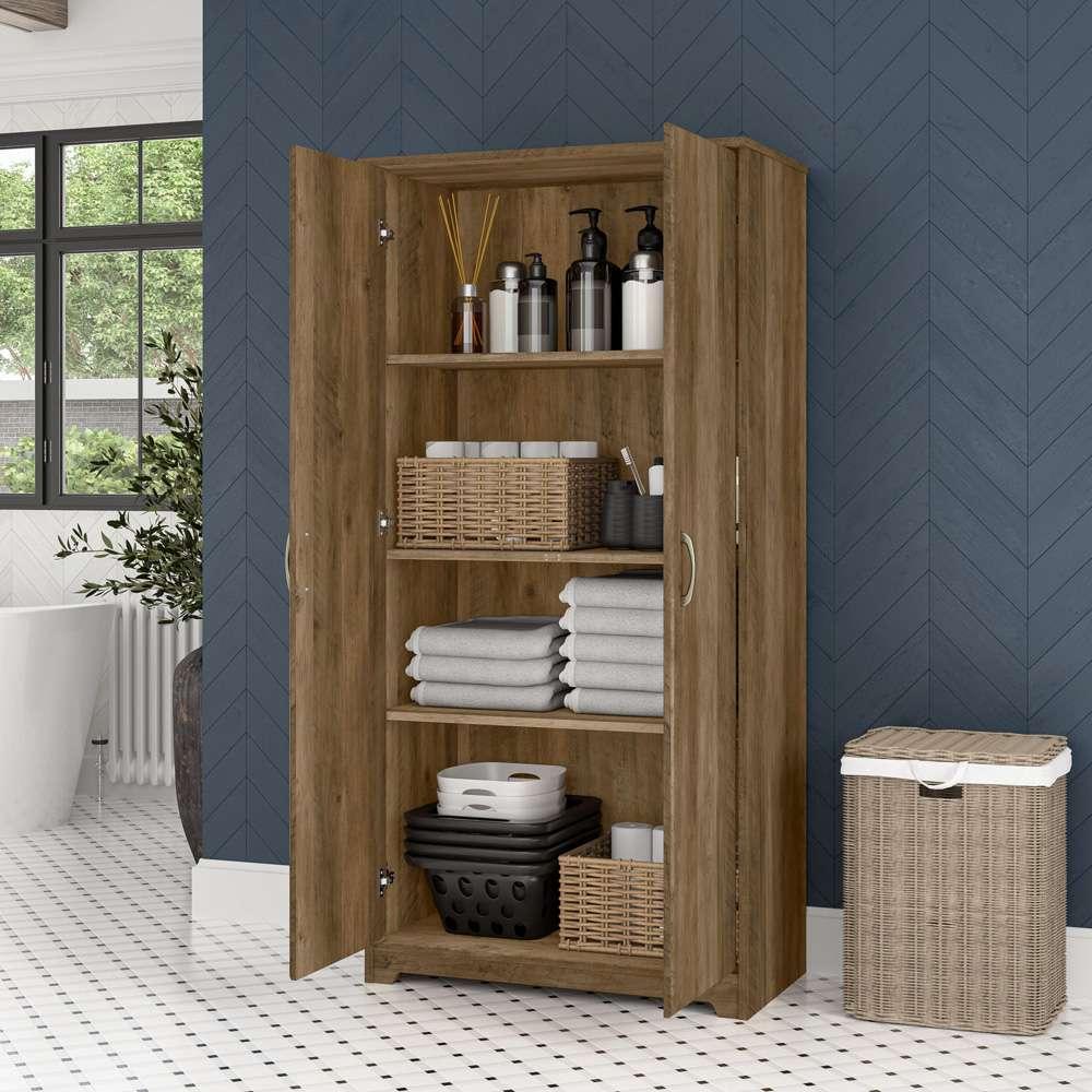 Bush Furniture - Cabot Tall Bathroom Storage Cabinet with Doors in Reclaimed Pine - WC31599-Z1 veiw 6
