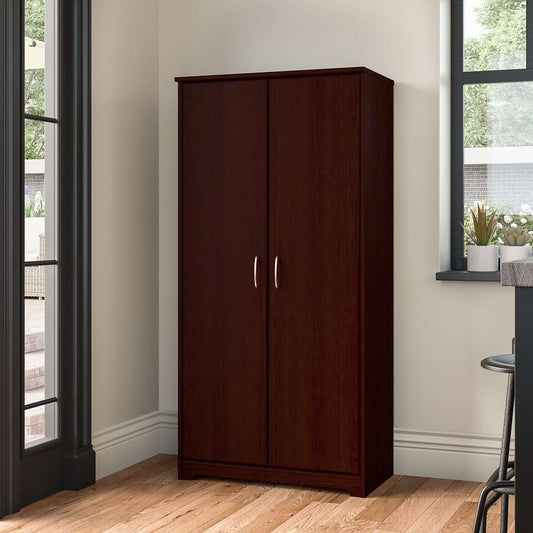 Bush Furniture - Cabot Tall Kitchen Pantry Cabinet with Doors in Harvest Cherry - WC31499-Z veiw 2