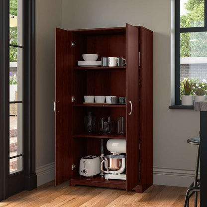 Bush Furniture - Cabot Tall Kitchen Pantry Cabinet with Doors in Harvest Cherry - WC31499-Z veiw 7