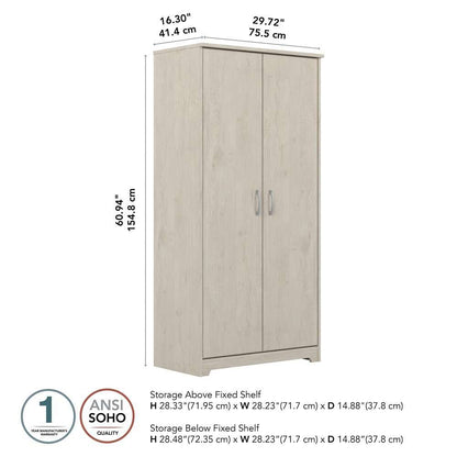 Bush Furniture - Cabot Tall Kitchen Pantry Cabinet with Doors in Linen White Oak - WC31199-Z veiw 5