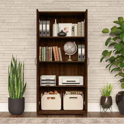Bush Furniture - Cabot Tall Storage Cabinet with Doors in Modern Walnut - WC31099 veiw 8