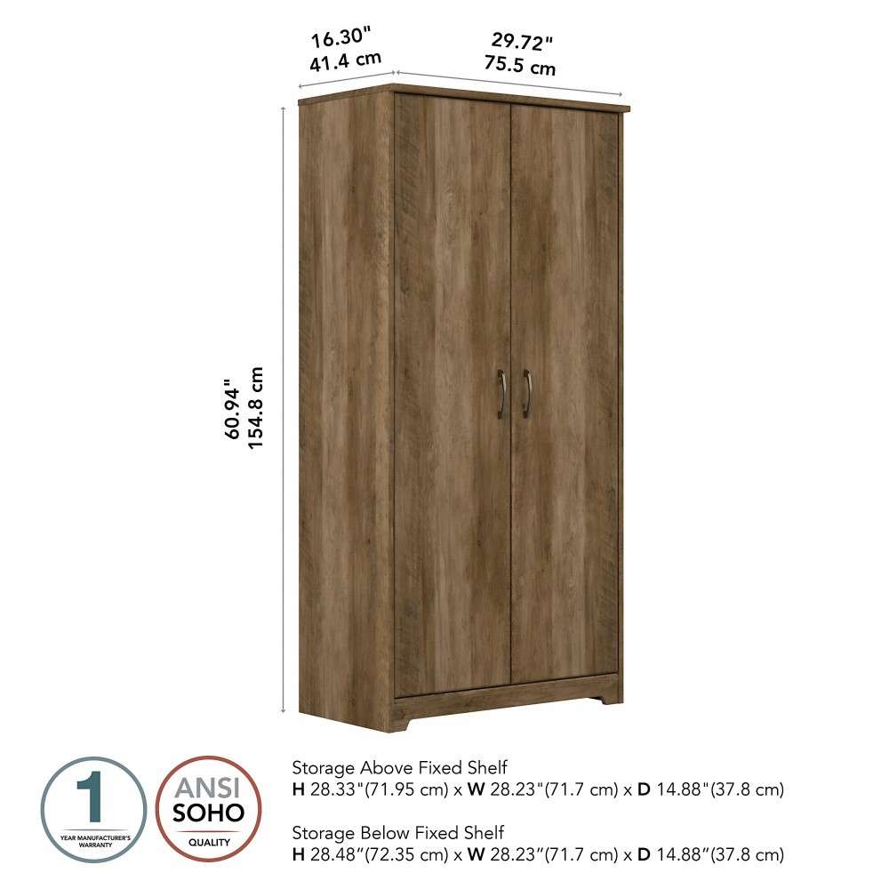 Bush Furniture - Cabot Tall Storage Cabinet with Doors in Reclaimed Pine - WC31599 veiw 6