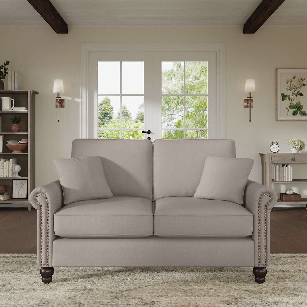 Bush Furniture - Coventry 61W Loveseat in Beige Herringbone - CVJ61BBGH-03K veiw 2