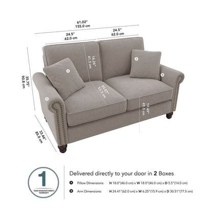 Bush Furniture - Coventry 61W Loveseat in Beige Herringbone - CVJ61BBGH-03K veiw 5