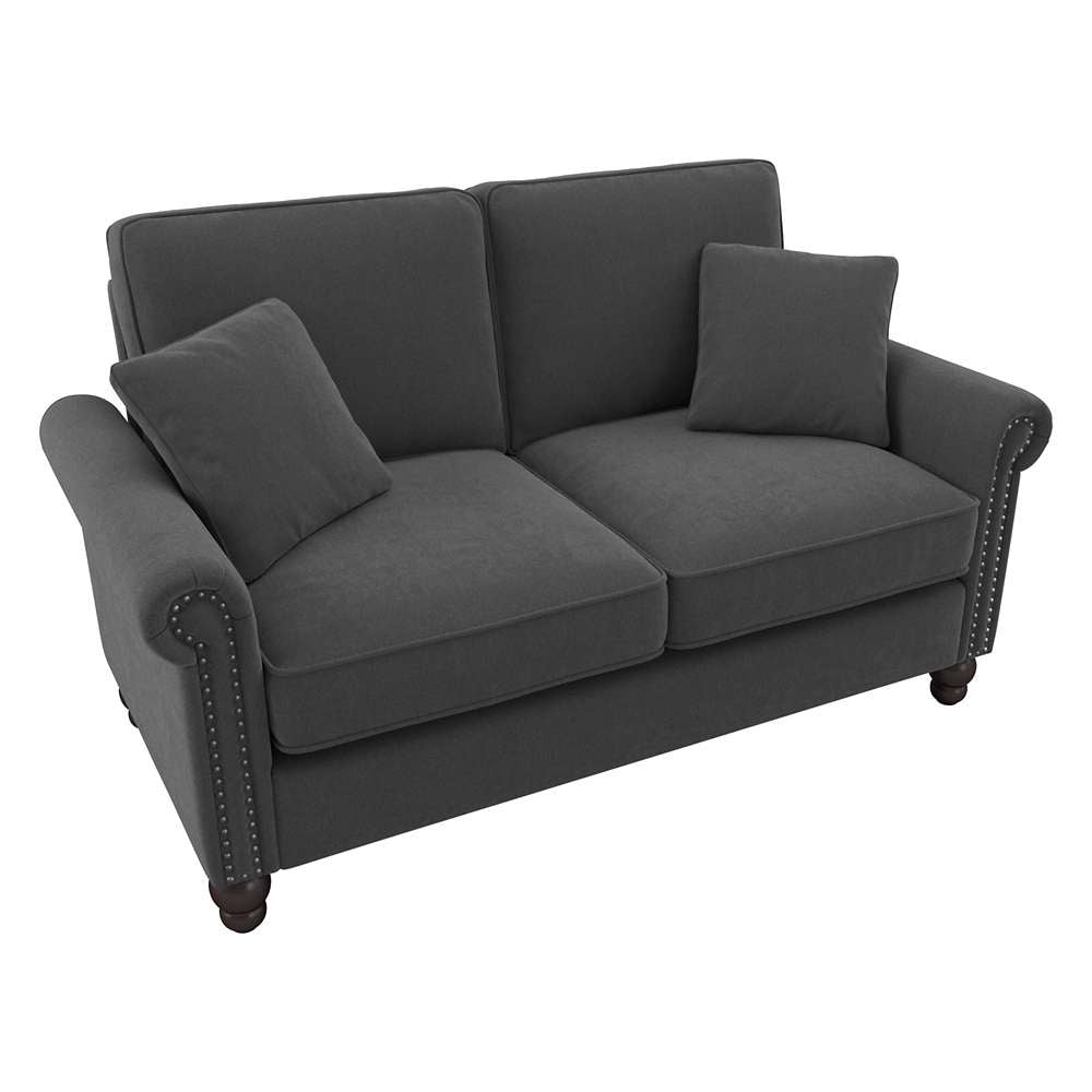 Bush Furniture - Coventry 61W Loveseat in Charcoal Gray Herringbone - CVJ61BCGH-03K veiw 1