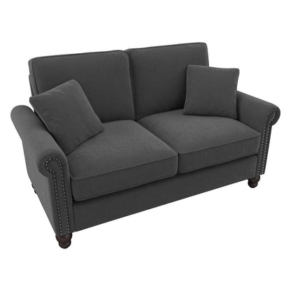 Bush Furniture - Coventry 61W Loveseat in Charcoal Gray Herringbone - CVJ61BCGH-03K veiw 1