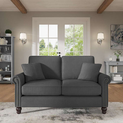 Bush Furniture - Coventry 61W Loveseat in Charcoal Gray Herringbone - CVJ61BCGH-03K veiw 2