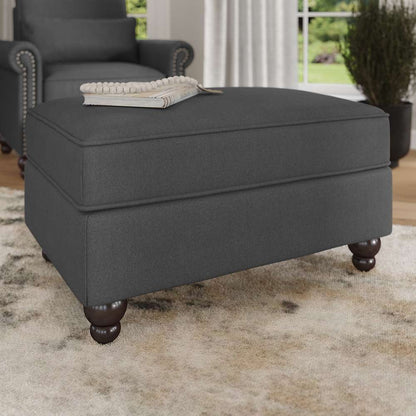 Bush Furniture - Coventry Storage Ottoman in Charcoal Gray Herringbone - CVO34BCGH-Z veiw 2